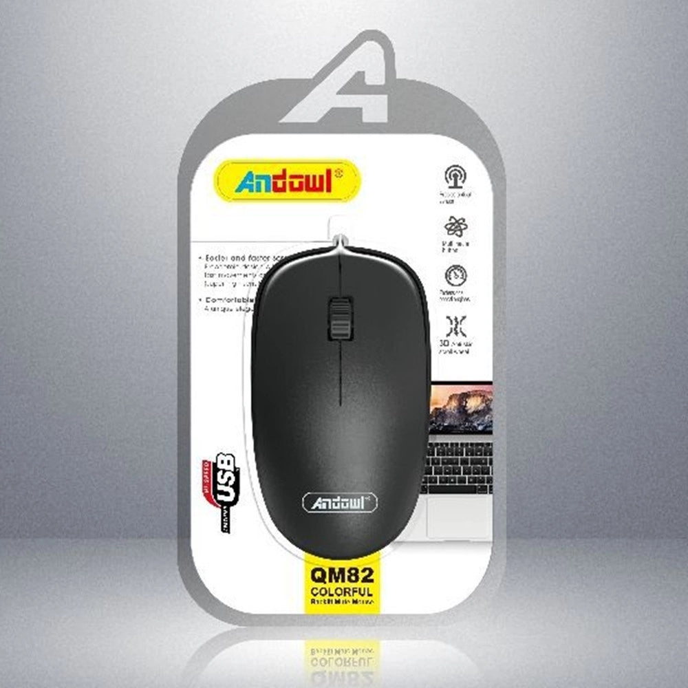 Trade Shop - Mouse Cablato Cavo Usb Qm82 Sensore Ottico Con 3 Pulsanti Per Computer Design Colorato -