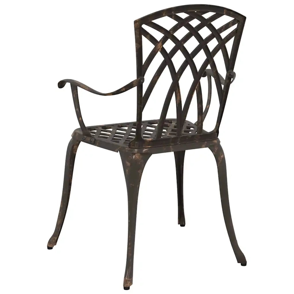 Sedia da Giardino 2 pz | Sedie da Esterno Bronzo 53 x 51 x 88,5cm Alluminio
