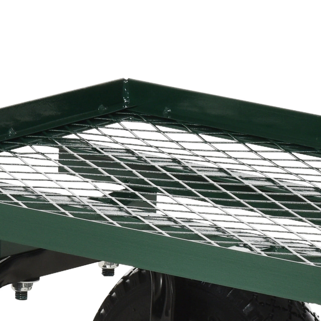 Carrello da Giardino 94x48.5x100 cm Capacità 150 kg in Acciaio Nero e Verde