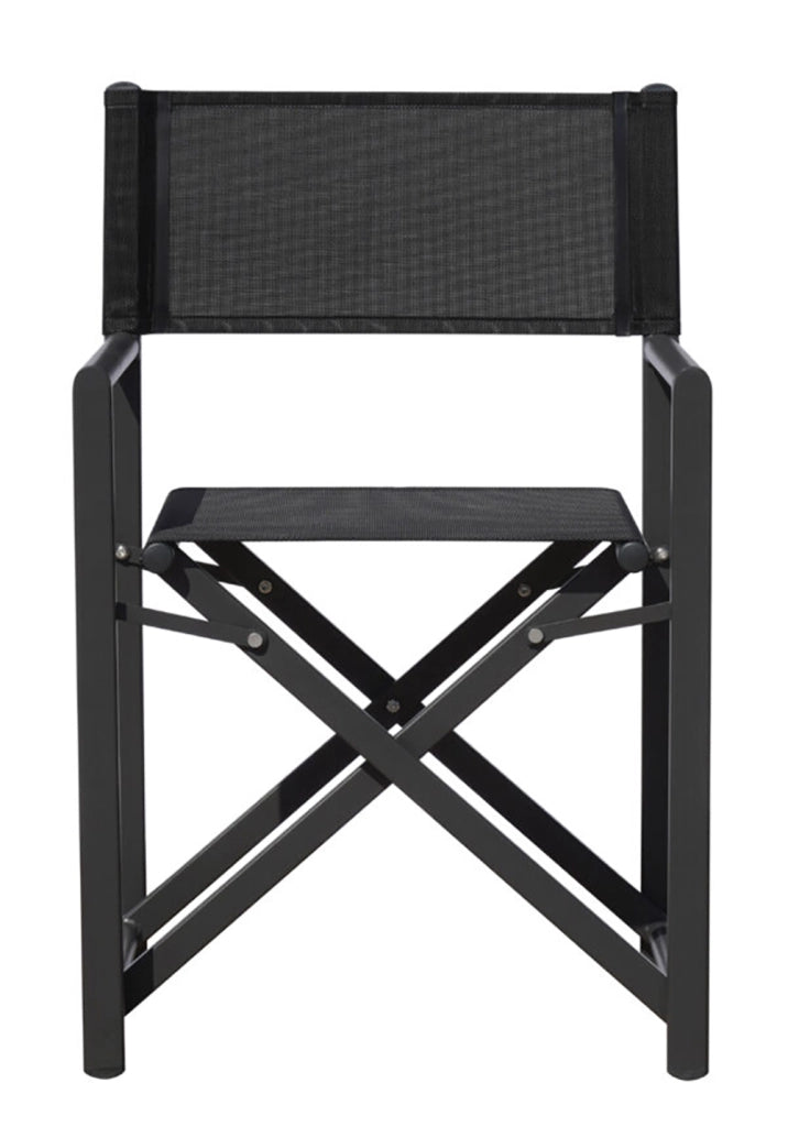 Sedia da regista Paros in alluminio e textilene Greenwood Materiale: Alluminio, Colore: Antracite e nero