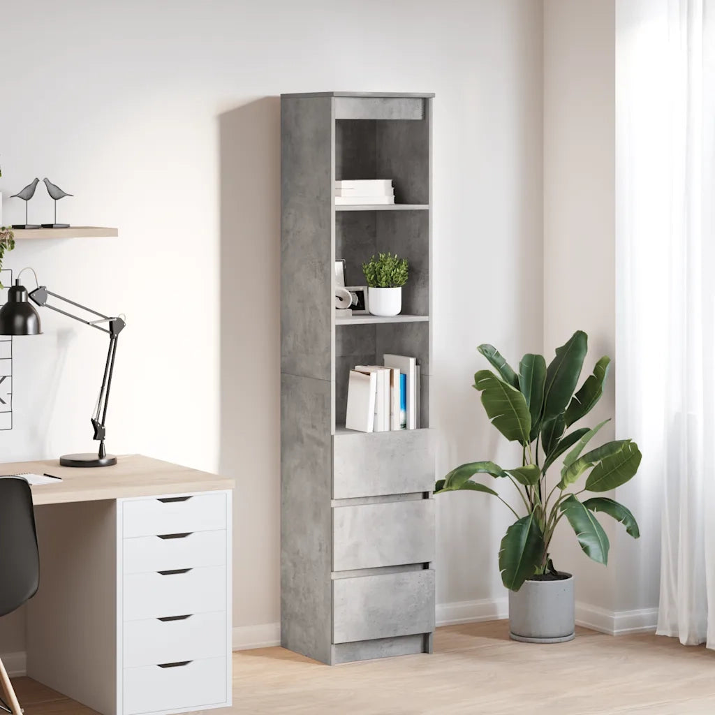 Credenza Grigio Cemento 37,5x35x180 cm in Legno Multistrato 861664
