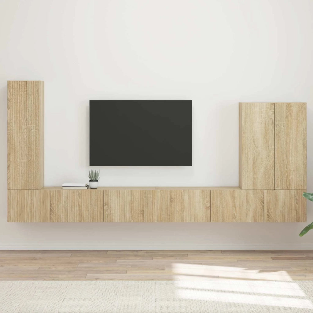 Set di Mobiletto da TV a Parete 6 pcs Rovere Sonoma 3408954