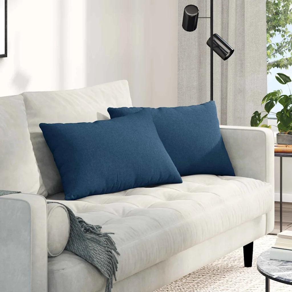 Cuscini da Divano 2 pcs Blu 60 x 40 cm Tessuto