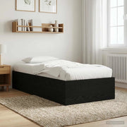 Struttura letto a pavimento Rovere Nero 80 x 200 cm 3429547