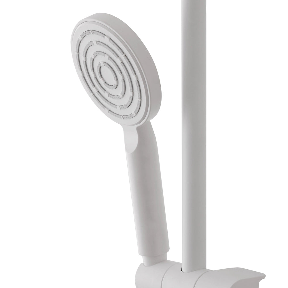 Saliscendi doccia 70 cm regolabile con doccetta tonda in ABS bianco opaco Hidra