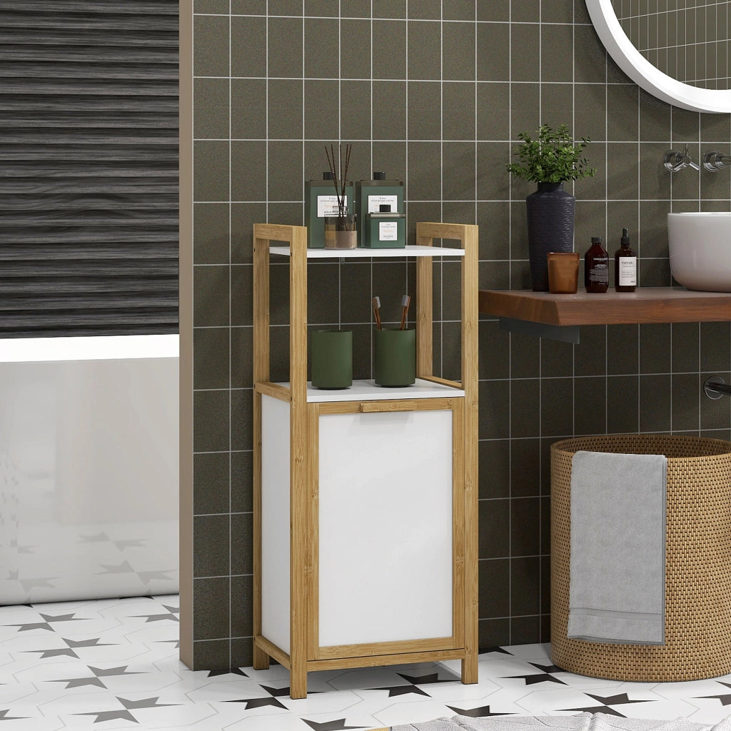 Mobiletto per bagno con cestello in bamb¨´ ¨C zephmum ¨C 40x30x86,5 cm