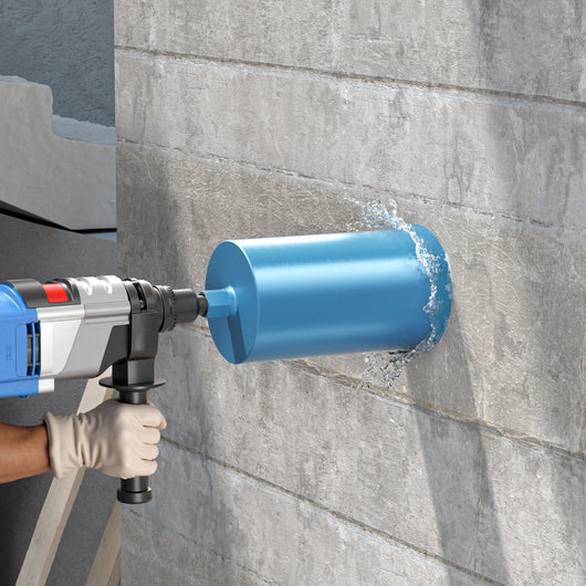 Punta diamantata per carotatrice Ø 200 mm, lunghezza 450 mm, UNC 1¼, ingranaggio a denti elicoidali, per carotaggio a umido, corona diamantata per calcestruzzo, pietra, granito