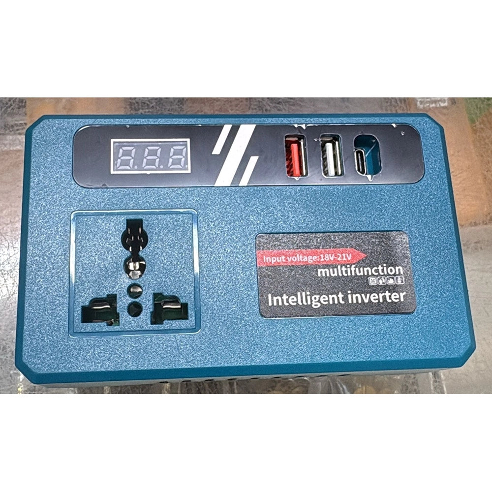 Trade Shop - Convertitore Di Batteria Per Makita 18v 150w Tensione 220v Dc 5v 2 Usb 1 Usb-c Adattatore -