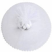 Trade Shop - 50 Veli Tulle Per Bomboniere Tondo Organza Matrimoni Battesimi Lauree Confetti - Bianco
