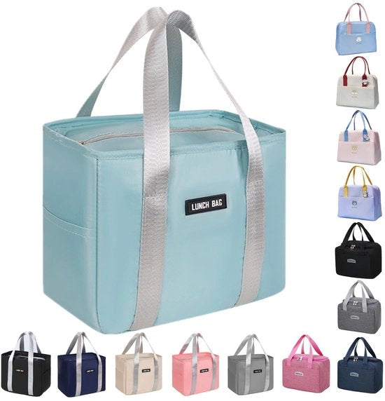 Borsa da pranzo riutilizzabile, impermeabile, ripiegabile per donne, uomini, bambini e studenti, viaggi, picnic, scuola (verde)