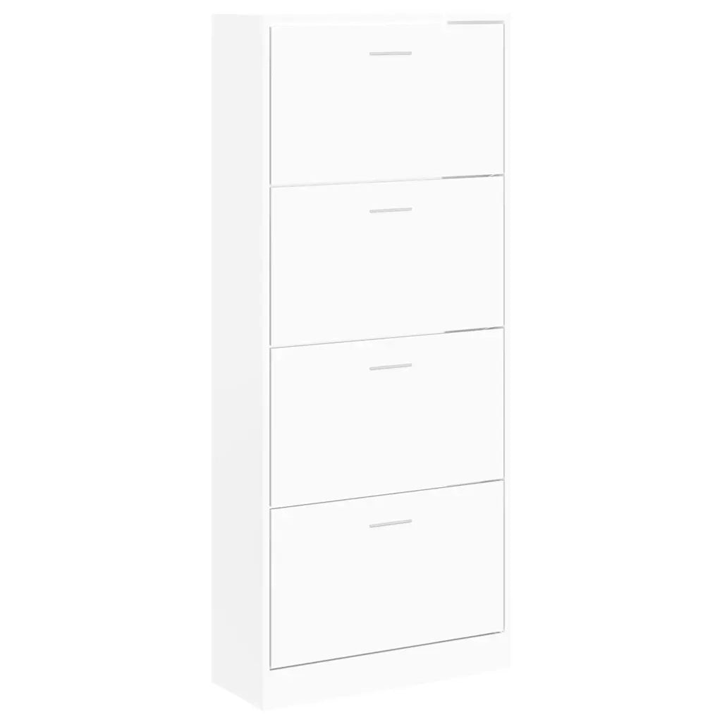 Scarpiera Bianca 63x24x147 cm in Legno Multistrato 342542