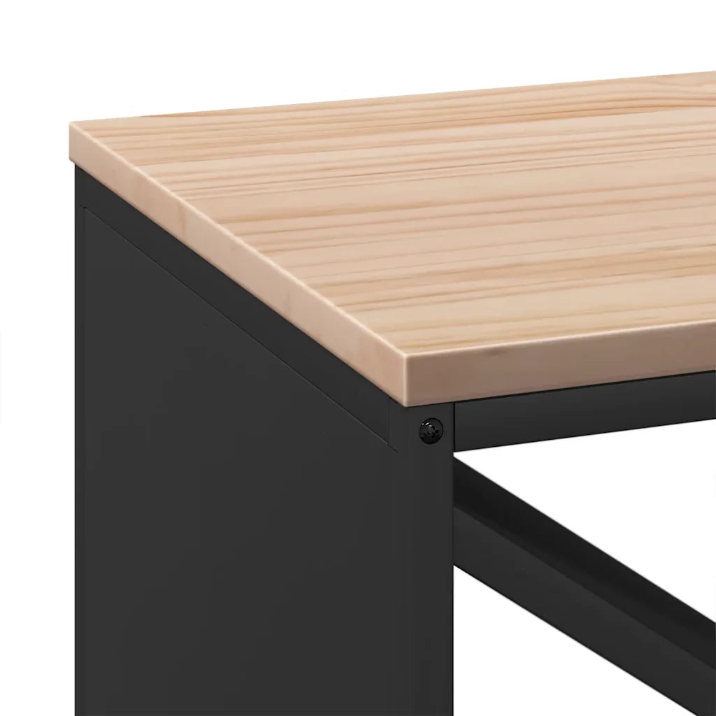 Rastrelliera per Legna da Ardere con Piano Nera 100x40x60 cm CFW4031799