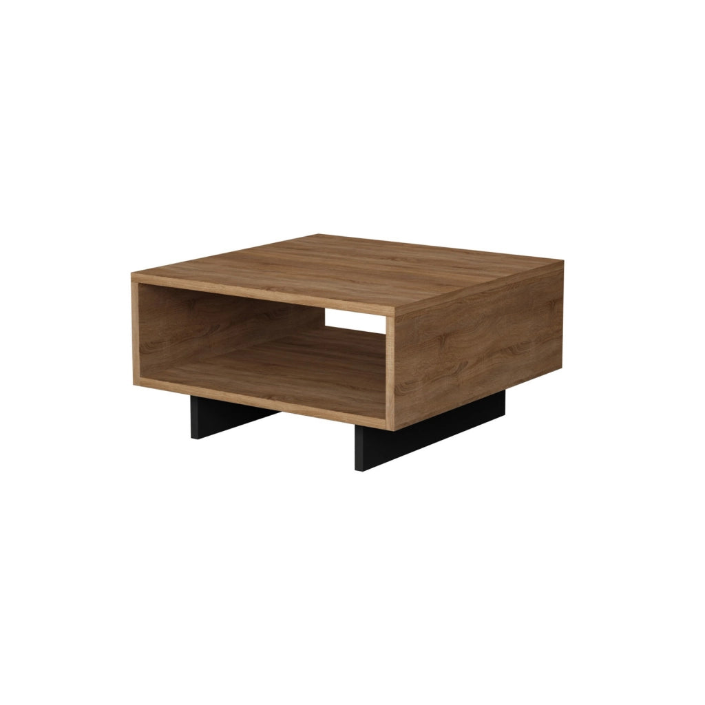 Tavolino da caffè in legno "Hola" - 60 x 60 x 32 cm - Rovere antracite