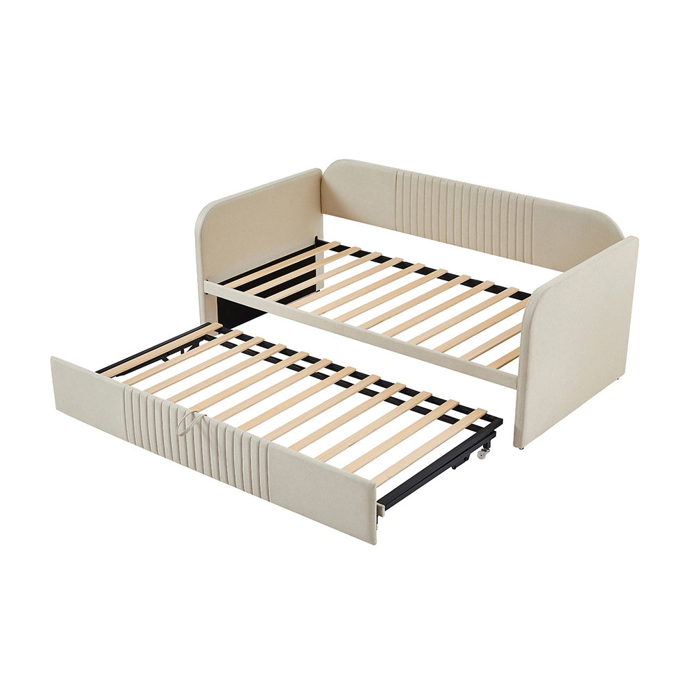 Divano letto estensibile - Xylo - 90/180x190 cm - Beige - Imbottito