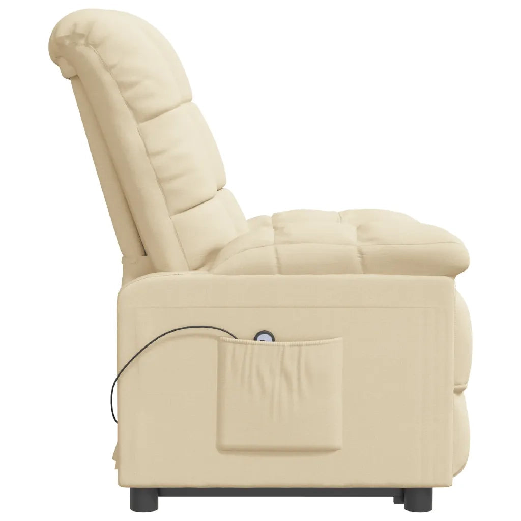 Poltrona Elettrica Reclinabile Crema in Tessuto 3073757