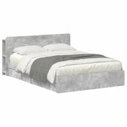 Letto matrimoniale | Letto per adulti | Telaio del letto con storage Grigio Cemento 150 x 200 cm