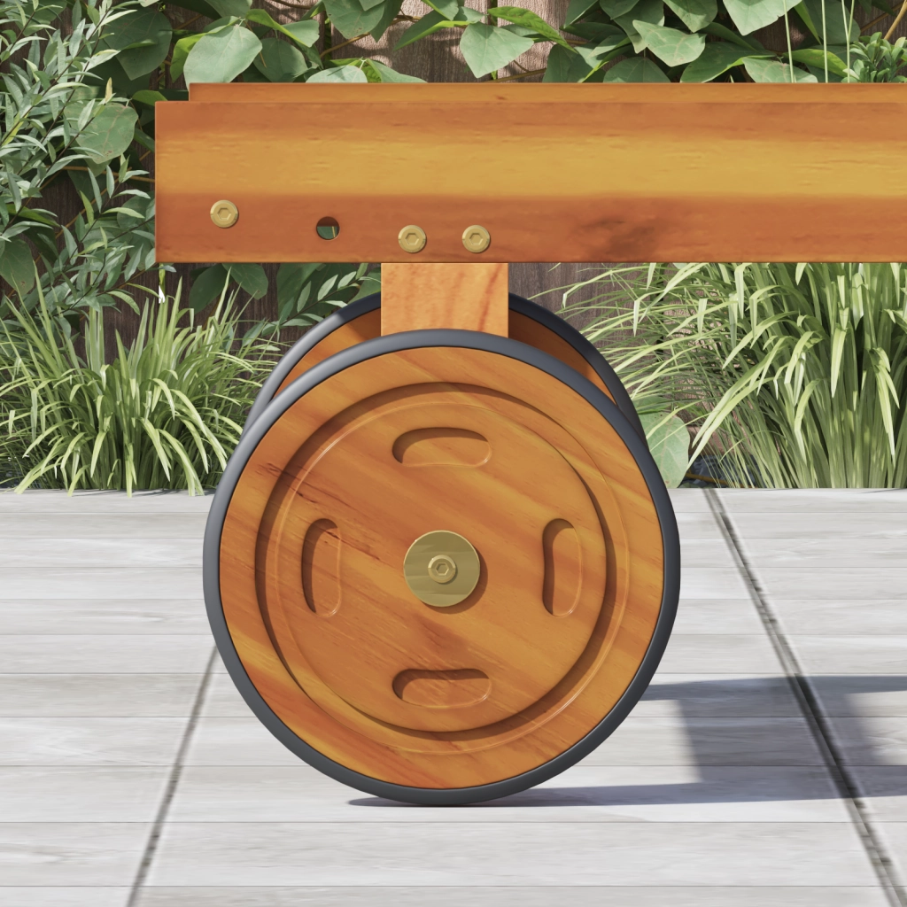 Ruote di Ricambio per Lettini Solari 2 pz 20.5 cm in Legno Massello di Acacia