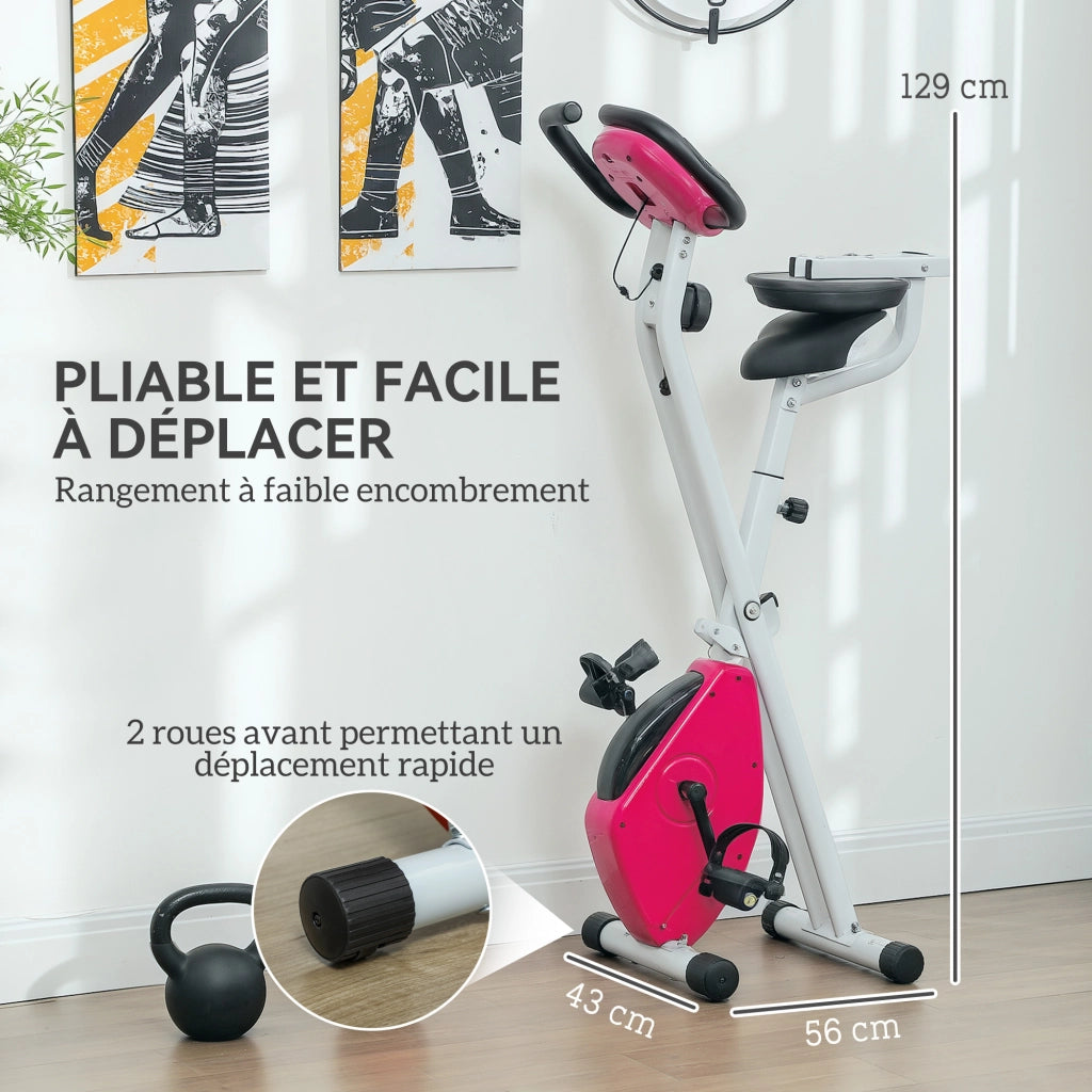 Cicloergometro Pieghevole ¨C zephmum ¨C Rosa, 8 Livelli Resistenza