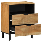 Comodino Marrone 50x33x60 cm in Legno Massello di Mango 4017730