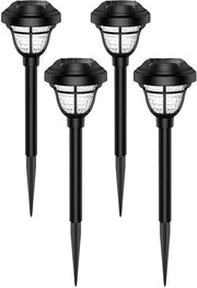 Lanterna solare esterna 2 in 1 ultra luminosa: 8 pacchi di lampada solare LED, nera, bianco caldo, 13 x 6 x 4 pollici, stile moderno, impermeabile, fino a 12 ore di crepuscolo fino all'alba, giardino, vialetto, marciapiede