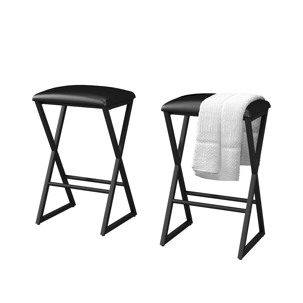 Vicco Set di 2 sgabelli da bar Nero 30 x 40 cm 2 parti
