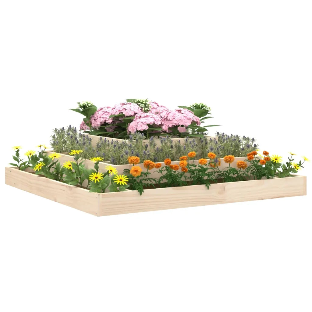 Fioriera | Cassetta per fiori | Vaso 110x110x27 cm in Legno Massello di Pino