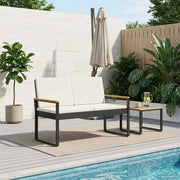 Panchina da esterno Nero e Bianco Crema 107 x 61 x 80 cm