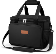 Tas Isolante per Picnic, Grande Tas Isolante per Picnic con Cinturino Rimovibile, 15L, Nero