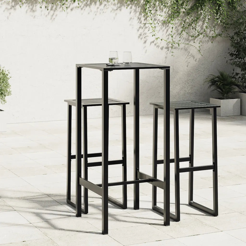 Tavolo da Bar Nero 50x50x110 cm in Acciaio Verniciato a Polvere 4009267