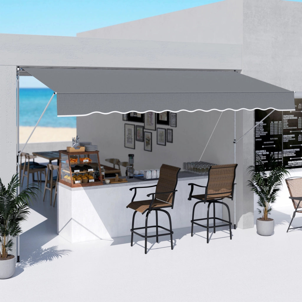 Toldo Retrattile Manuale 4x1.2 m ¨C zephmum ¨C Grigio Scuro 170-280 cm