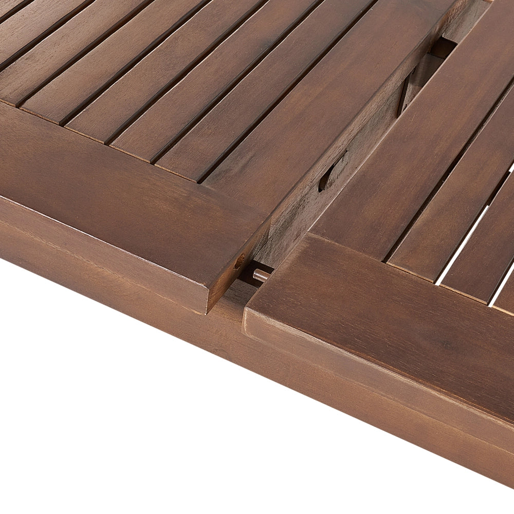 Tavolo da pranzo da giardino in marrone scuro di acacia 180 - 240 x 100 cm allungabile 8 posti rettangolare