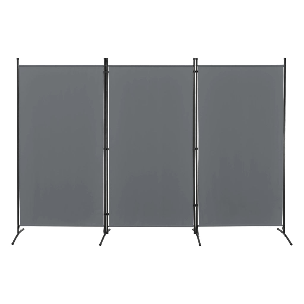 Paravento Pieghevole Teruel in 3 Pannelli 176 x 260 cm - Grigio Scuro [en.casa]