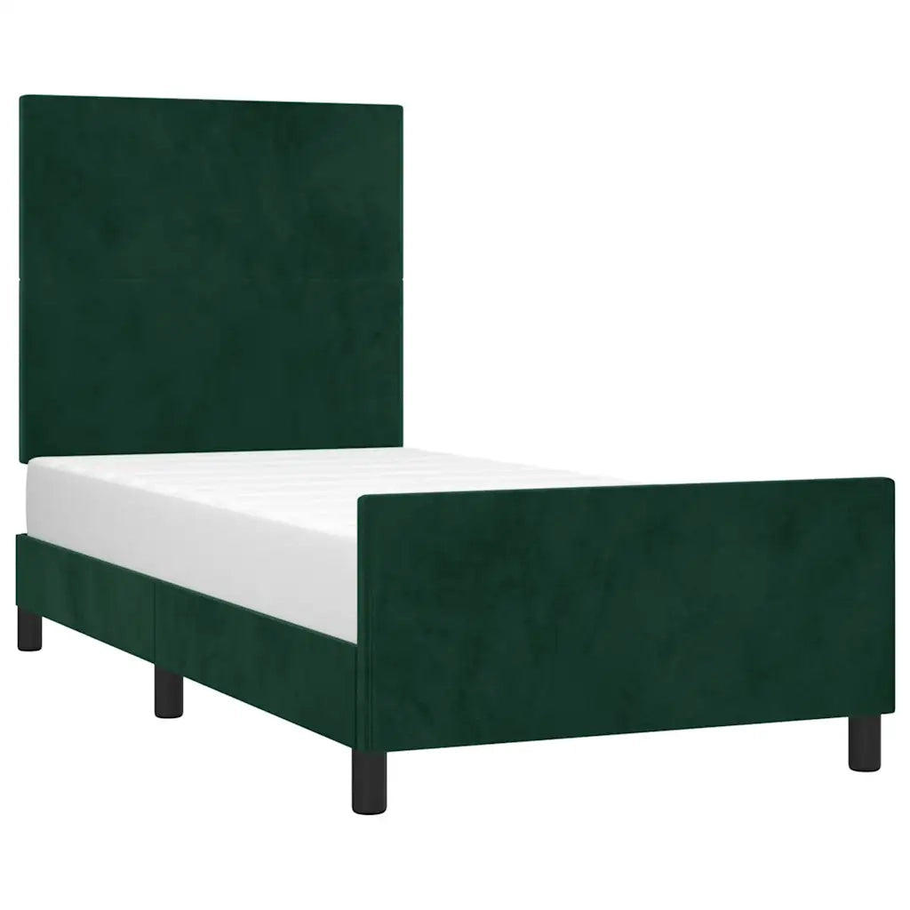Giroletto con Testiera Verde Scuro 100x200 cm in Velluto cod mxl 63164