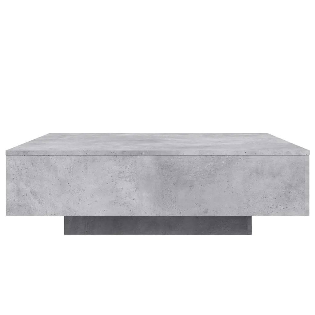 Tavolino da salotto | Tavolino da caff¨¨ | Tavolino da Soggiorno con Luci LED Grigio Cemento 100x100x31 cm
