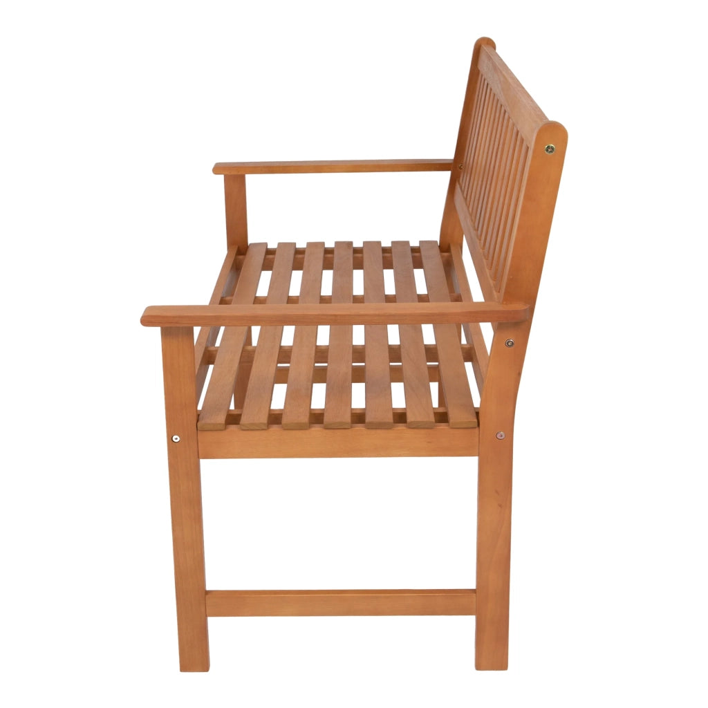 Panca da giardino per 2 persone legno di eucalipto 120 x 58 x 90 cm finitura naturale 03_0008962