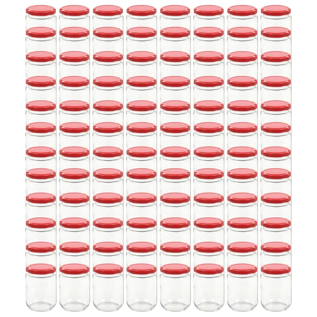 Vasi per Marmellata in Vetro Coperchio Rosso 96 pz 230 ml cod mxl 60032