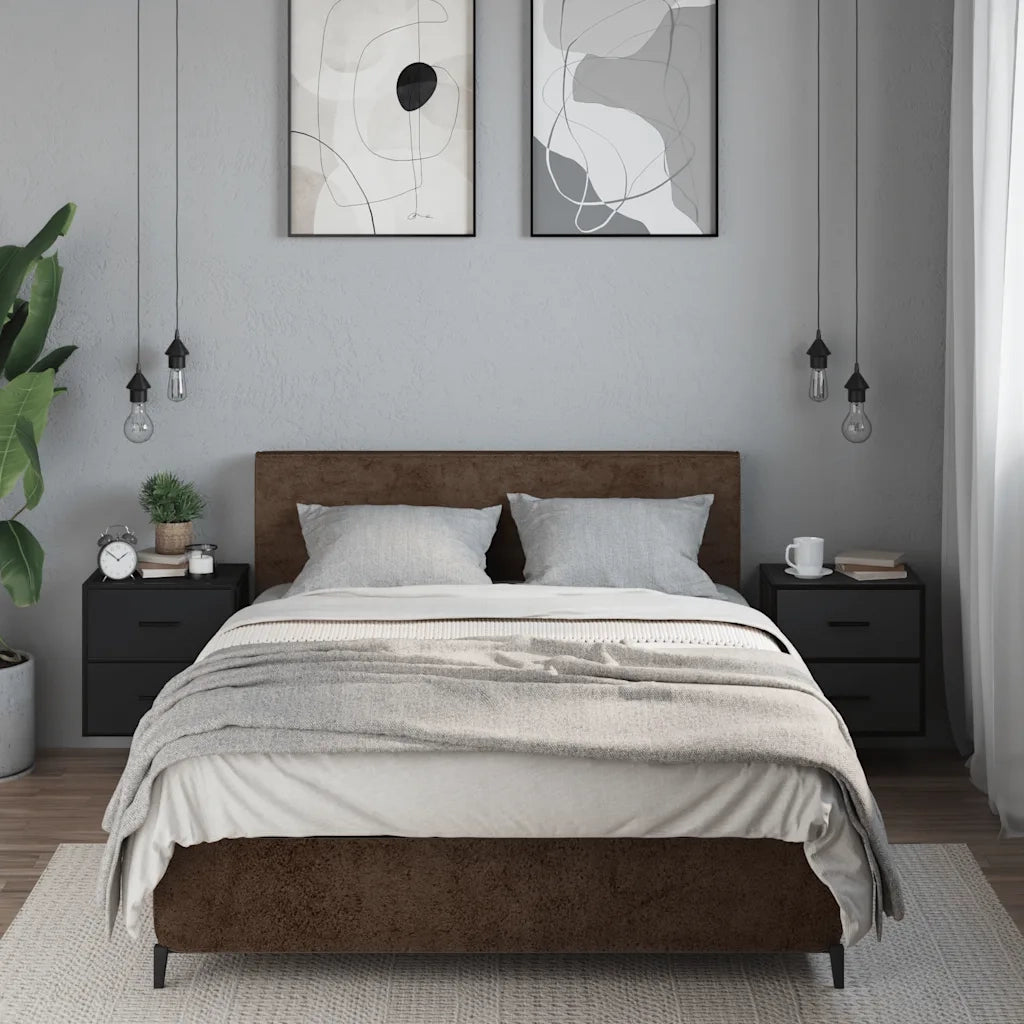 Comodini a Muro 2 pz Nero 40x31x39,5 cm 848725
