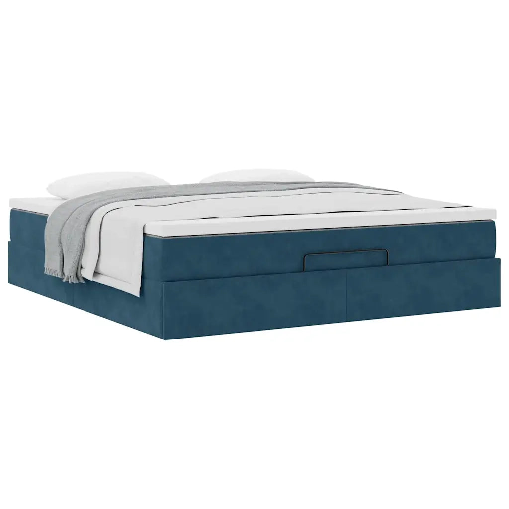 Struttura Letto Pouf con Materasso 160x200 cm in Velluto 3311199