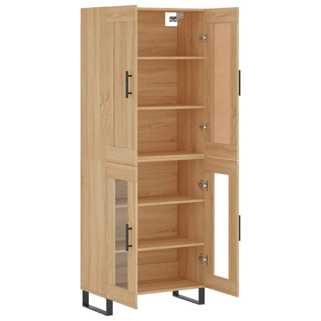Buffet credenza cassettiera armadio mobile contenitore organizer cucina soggiorno salotto rovere Sonoma alto 69,5 x 34 x 180 cm legno ingegnerizzato marrone 02_0034100