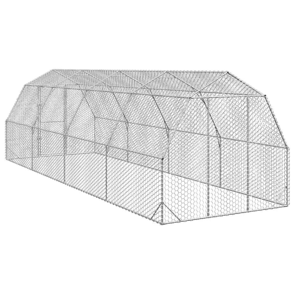vidaXL Recinto per Polli 2,5x8x2,25 m in Acciaio Zincato