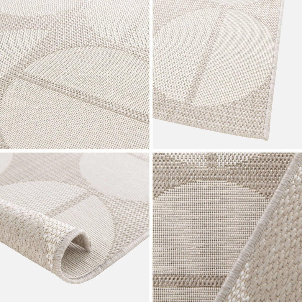 Tappeto interno/esterno motivi geometrici crema, beige