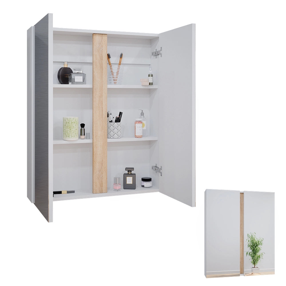 Vicco Specchio contenitore bagno Bianco 70.4 x 84 cm con 2 porte