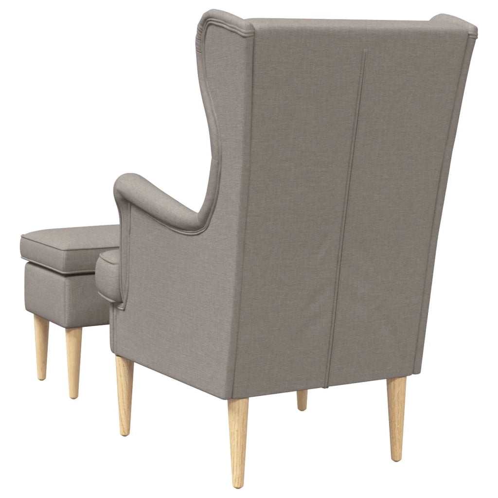 Poltrona con Ottomano 2 pz Tortora Tessuto 3418810