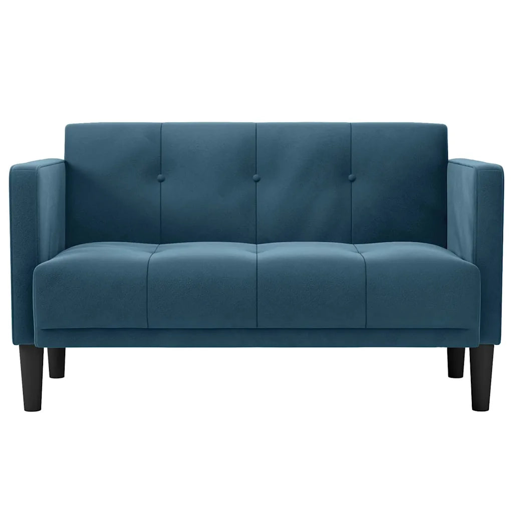 Divano | Divano da soggiorno | Sofa Divanetto Blu 111 cm in Velluto