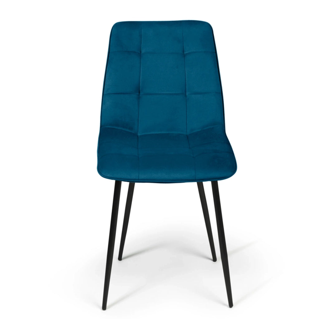 IDMarket - Set di 6 sedie MILA in velluto misto blu x2, grigio scuro x2, grigio chiaro x2
