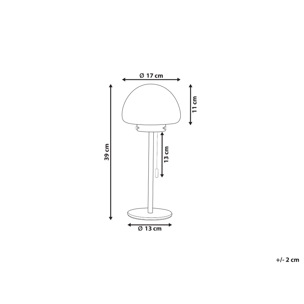 Lampada da tavolo con base in metallo argento e paralume in vetro, in stile minimalista, per la casa e l'ufficio.