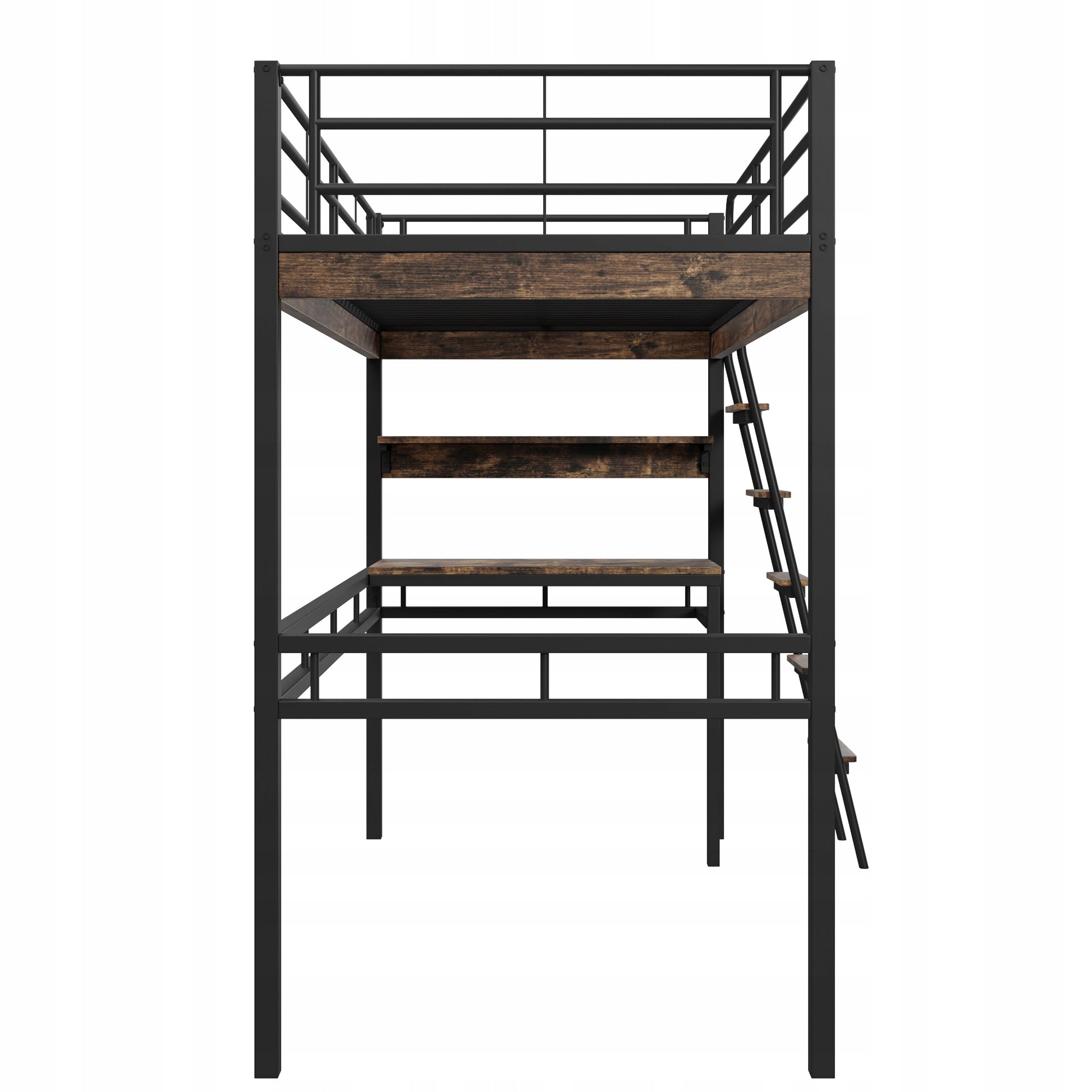 Letto a castello 90x200 - Xylo - Nero con scrivania senza materasso