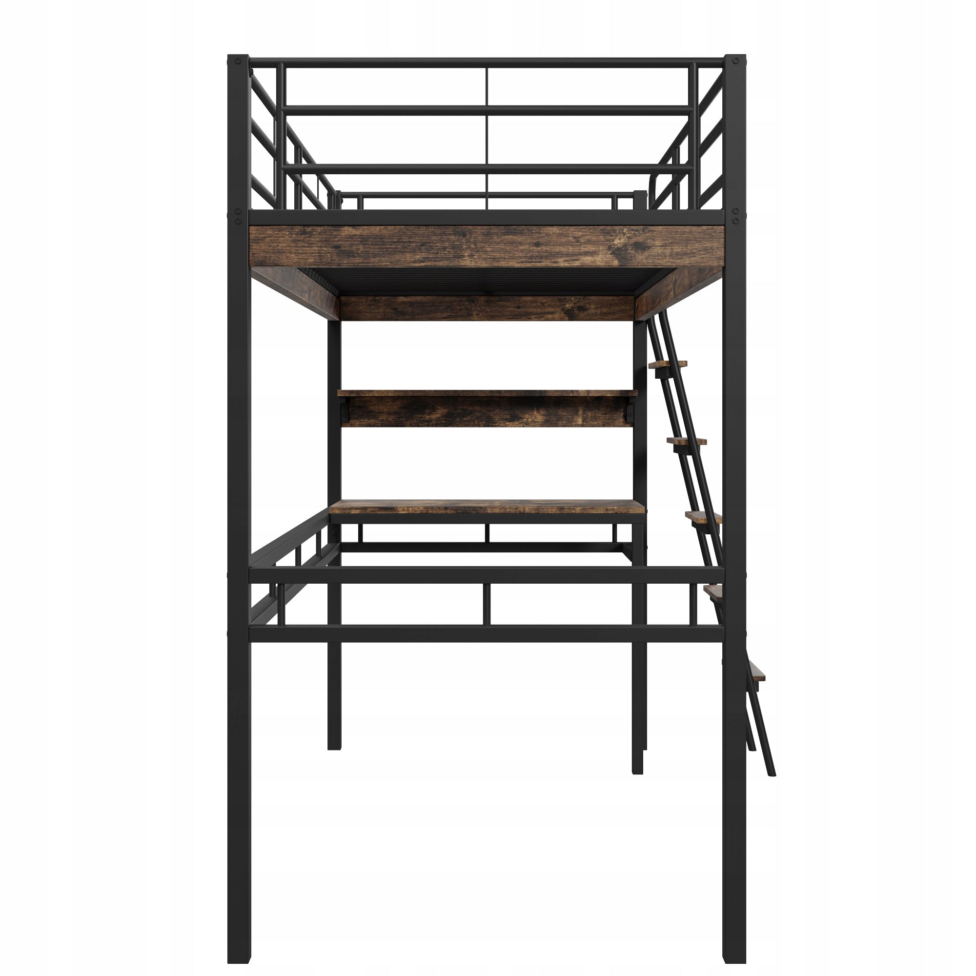 Letto a castello 90x200 - Xylo - Nero con scrivania senza materasso