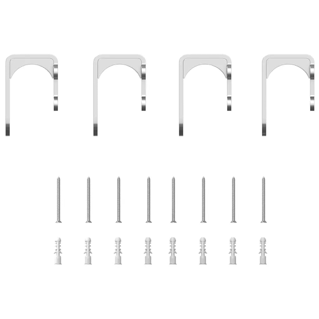 Kit Binari Porta Scorrevole 183 cm Acciaio Inossidabile Argento CFW5826650