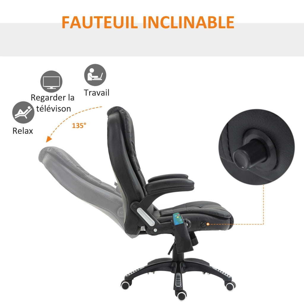 Poltrona da ufficio massaggiante elettrica ¨C zephmum ¨C nero